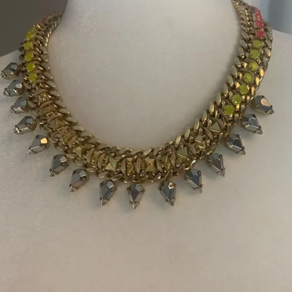BCBGMaxAzria Gold Tone Statement Necklace.